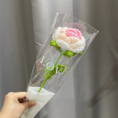 1kom pleteni cvijet ruža tulipani buket lažnog cvijeća vjenčani ukras ručno tkani kućni stol ukrasi kreativni pleteni buket