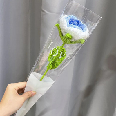 1kom pleteni cvijet ruža tulipani buket lažnog cvijeća vjenčani ukras ručno tkani kućni stol ukrasi kreativni pleteni buket