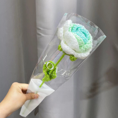 1kom pleteni cvijet ruža tulipani buket lažnog cvijeća vjenčani ukras ručno tkani kućni stol ukrasi kreativni pleteni buket