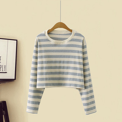 Set de dama din doua piese - pantaloni largi cu o bluza cu dungi