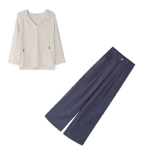 Ležerni ženski komplet bluze s kapuljačom i hlača