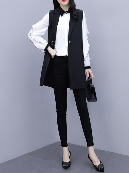 Naiste kaheosaline pükste ja vestide komplekt