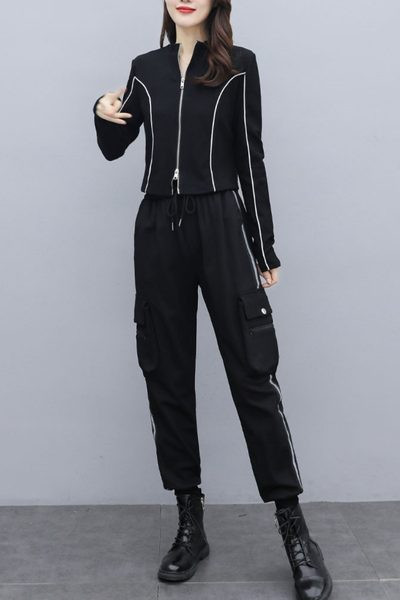 Ženski casual dvodijelni set s gornjim i donjim dijelom