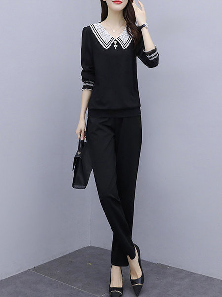 Naiste kaheosaline pluusi ja pükste komplekt