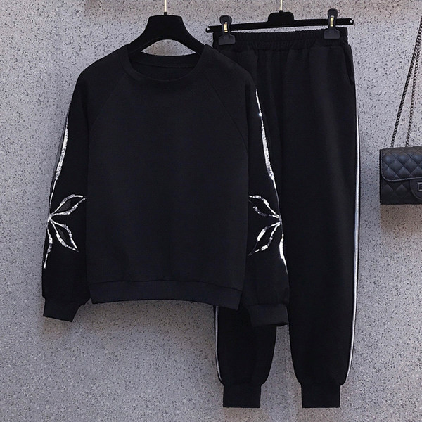 Set de două piese modern cu paiete pentru femei