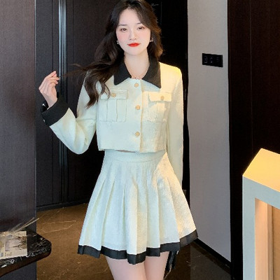 Set de dama bicolor cu nasturi