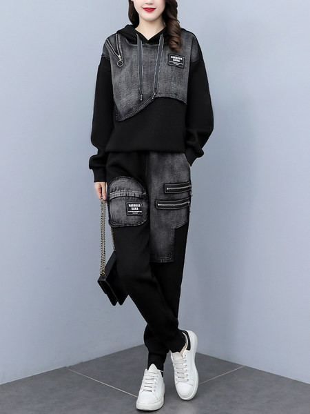 Set casual de dama din doua piese cu buzunar