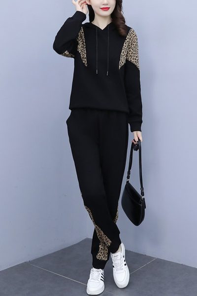 Set casual de dama din doua piese cu bluza si pantaloni cu siret