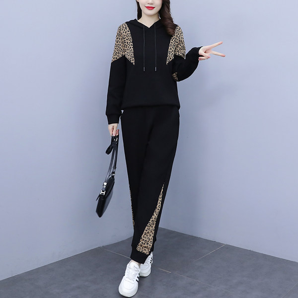 Set casual de dama din doua piese cu bluza si pantaloni cu siret