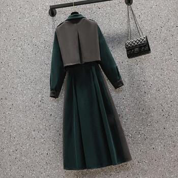Модерен дамски комплект от две части -елек и рокля