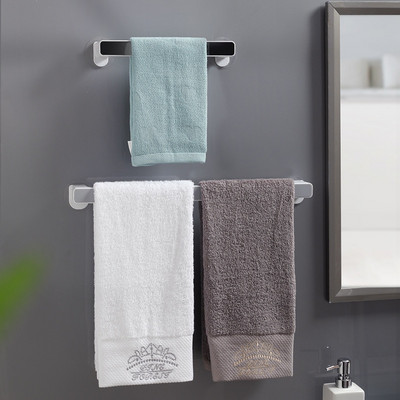 Wall-Mounted Bathroom Towel Holder Self Adhesive Towel Rack Toilet Towel Bar Hanger Kitchen Wipes Wall Hook Organizer Storage