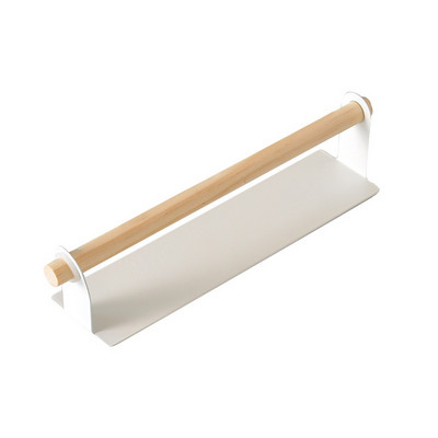 Επιτοίχια οικιακή αυτοκόλλητη μπάρα πετσετών Μπάνιο με ελεύθερη διάτρητη σιδερένια τέχνη Ξύλινη σχάρα αποθήκευσης πετσετών Κρεμάστρα για πετσέτες κουζίνας