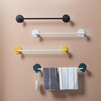 Self Adhesive Towel Bar/No Drill Towel Rack Hand Towel Hanger Bath Wall Shelf Rack Towel Stick Slipper Storage Rack for Bathroom