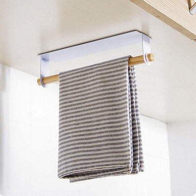 2 вида Държач за хартия на руло Поставка за съхранение на кърпи Закачалка за кърпички Кухненски шкаф Рафт Висящ Поставка за съхранение на баня