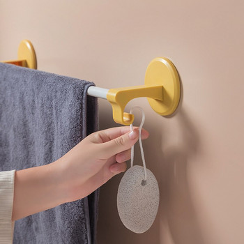 Απλή θήκη για πετσέτες μπάνιου Οικιακή επιτοίχια κρεμάστρα για πετσέτες μπάνιου Κρεμαστό σετ Μπάρα πετσετών Δωρεάν γροθιά για οργάνωση μπάνιου