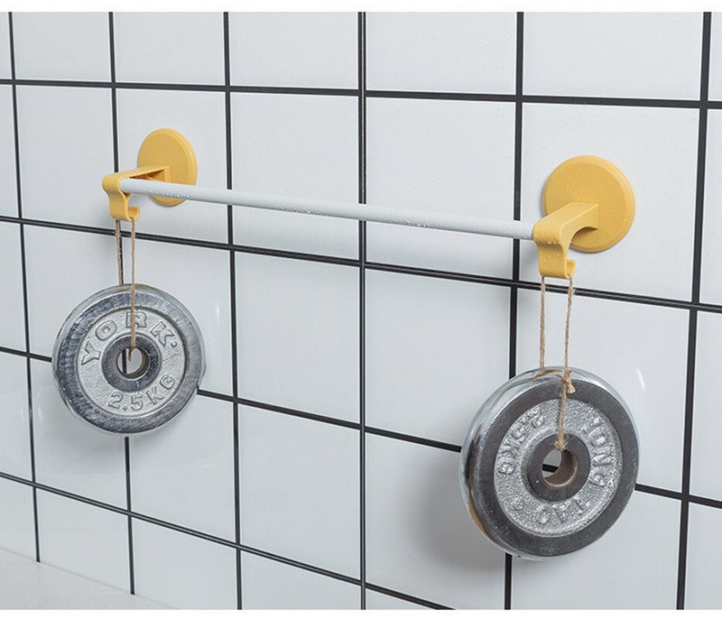 Απλή θήκη για πετσέτες μπάνιου Οικιακή επιτοίχια κρεμάστρα για πετσέτες μπάνιου Κρεμαστό σετ Μπάρα πετσετών Δωρεάν γροθιά για οργάνωση μπάνιου