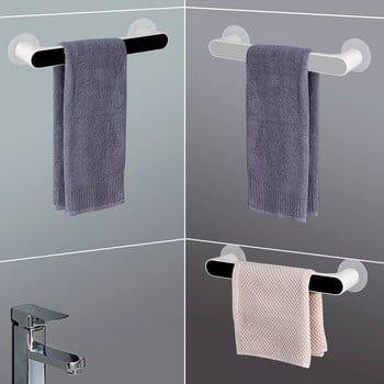 Επιτοίχια αυτοκόλλητη κρεμάστρα για πετσέτες κουζίνας ράφι μπάνιου Organizer μπάνιου Αξεσουάρ μπάνιου Κρεμάστρα πετσετών Μπάρα για πετσέτες