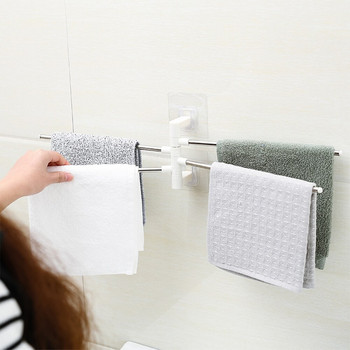 Κούνια πετσετών τοίχου Ανοξείδωτη κρεμάστρα μπάνιου Κρεμάστρα για πετσέτες Περιστρεφόμενη βάση για πετσέτες Μπάρες για πετσέτες μπάνιου nerg