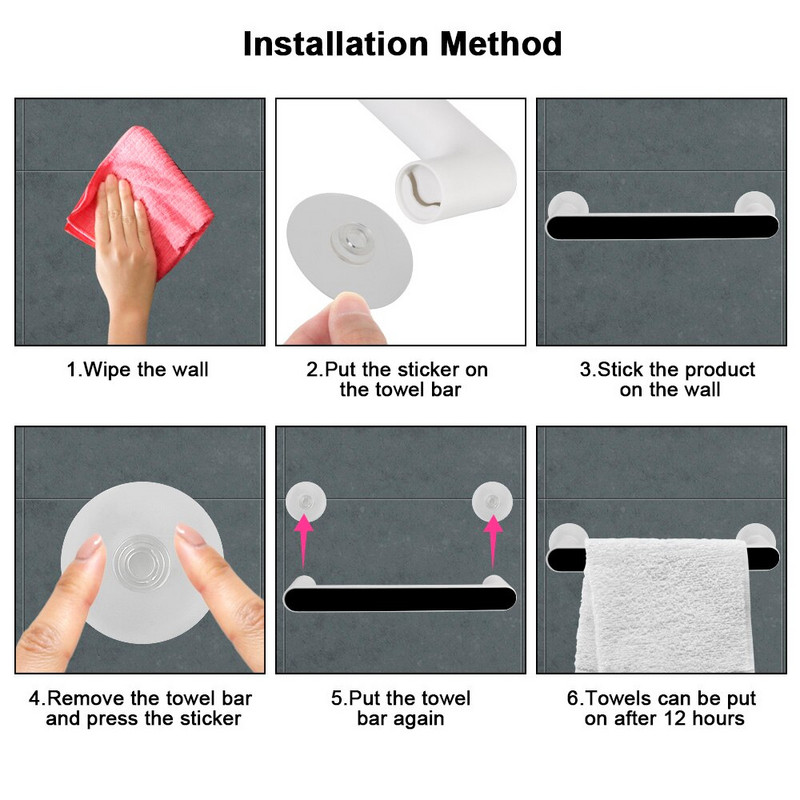 Kupaonski pribor Organizator za kupaonicu Držač za ručnike Kuhinjska polica za kupaonicu Vješalica za ručnike Zidni samoljepljivi stalak za ručnike