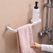 Κρεμάστρα για πετσέτες μπάνιου Χωρίς τρύπημα Αυτοκόλλητη μπάρα για πετσέτες Ράφι Πετσέτες τοίχου Κρεμάστρα Βεντούζα τουαλέτας Βεντούζα Οργάνωση μπάνιου
