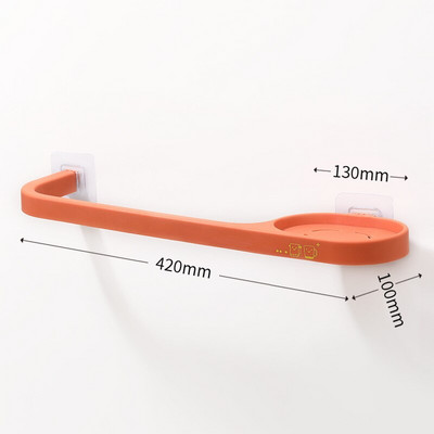 Κρεμάστρα για πετσέτες μπάνιου Χωρίς τρύπημα Αυτοκόλλητη μπάρα για πετσέτες Ράφι Πετσέτες τοίχου Κρεμάστρα Βεντούζα τουαλέτας Βεντούζα Οργάνωση μπάνιου