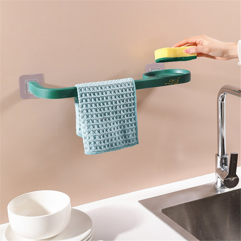 Κρεμάστρα για πετσέτες μπάνιου Χωρίς τρύπημα Αυτοκόλλητη μπάρα για πετσέτες Ράφι Πετσέτες τοίχου Κρεμάστρα Βεντούζα τουαλέτας Βεντούζα Οργάνωση μπάνιου