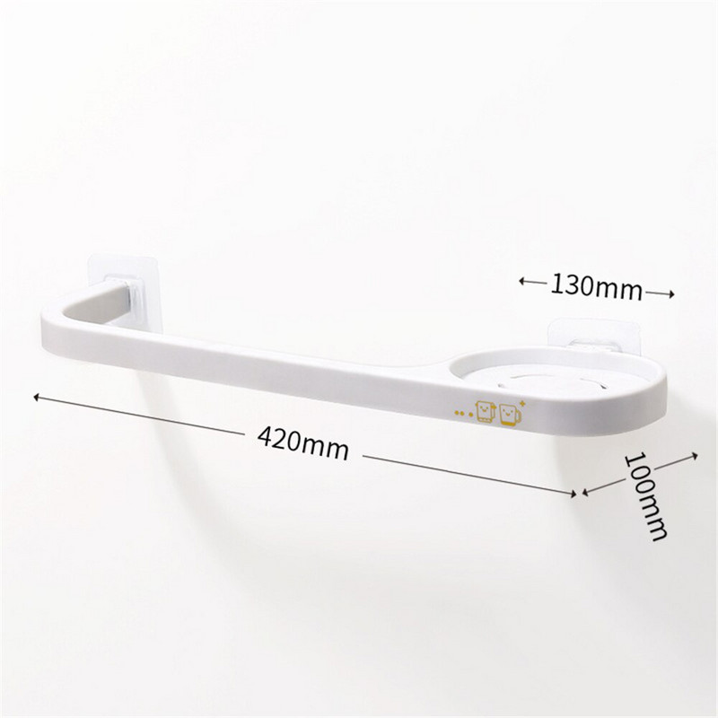 Κρεμάστρα για πετσέτες μπάνιου Χωρίς τρύπημα Αυτοκόλλητη μπάρα για πετσέτες Ράφι Πετσέτες τοίχου Κρεμάστρα Βεντούζα τουαλέτας Βεντούζα Οργάνωση μπάνιου