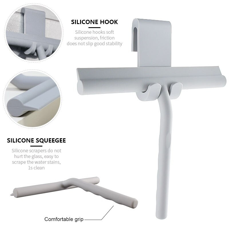 Racletă de duș Stergător de geamuri pentru mașină Racletă din silicon Perie de curățare Mâner lung Stergator de oglinzi Razuitoare Accesorii de curățare