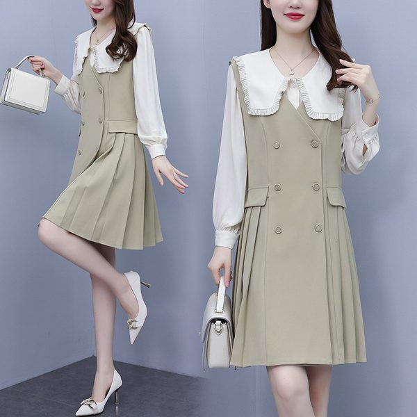 Μοντέρνο σετ σε δύο μέρη -  φόρεμα με πουκάμισο