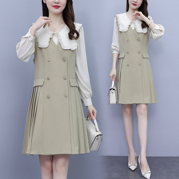 Μοντέρνο σετ σε δύο μέρη -  φόρεμα με πουκάμισο