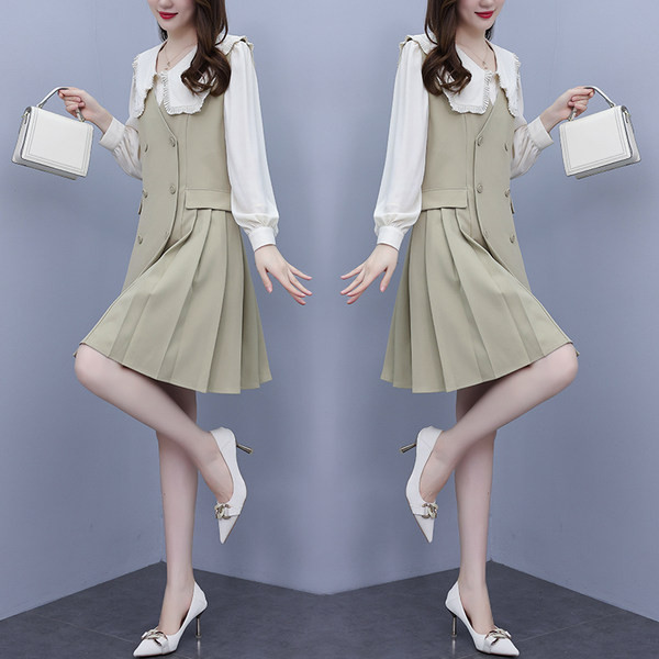 Μοντέρνο σετ σε δύο μέρη -  φόρεμα με πουκάμισο