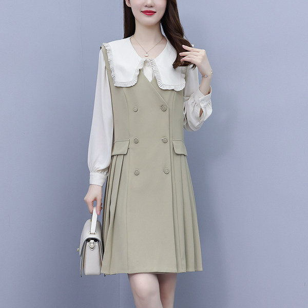 Μοντέρνο σετ σε δύο μέρη -  φόρεμα με πουκάμισο