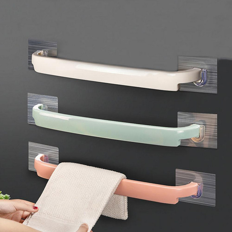Suport autoadeziv pentru prosoape Suport pentru prosoape montat pe perete Raft pentru bară pentru prosoape Suport rola Cârlig pentru agățat Organizator pentru baie
