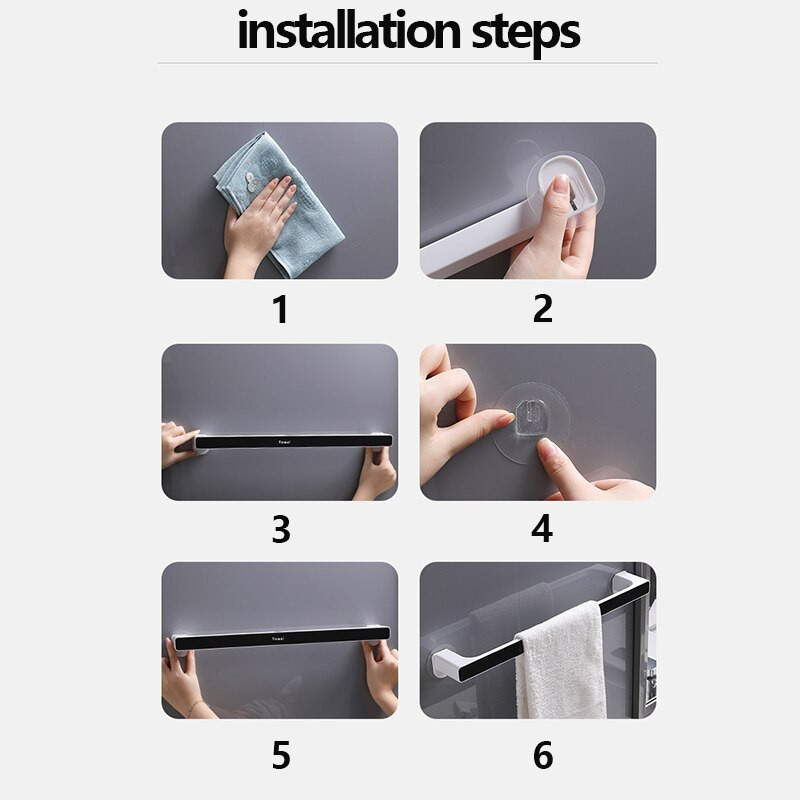 Držač ručnika, vješalica, polica za ručnike, zidna samoljepljiva školjka, kupaonski organizator, kuhinjske maramice, viseće