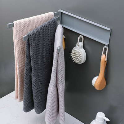 Punch-Freepaste Въртяща се кърпа за баня Многофункционален стенен държач за кърпи Кухненска поставка за съхранение Консумативи за баня