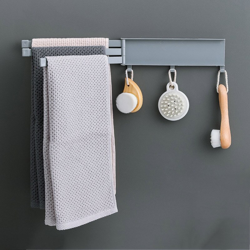 Punch-Freepaste Vannitoa pöörlev rätik Multifunktsionaalne seinale kinnitatav käterätikuhoidja Köögis hoiustamisrest vannitoavarustus