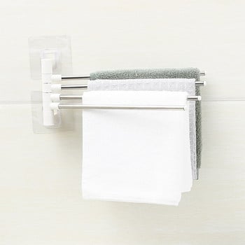 Νέα κούνια πετσετών τοίχου Ανοξείδωτη κρεμάστρα μπάνιου Κρεμάστρα για πετσέτες Μπάρες μπάνιου Περιστρεφόμενη θήκη για πετσέτες