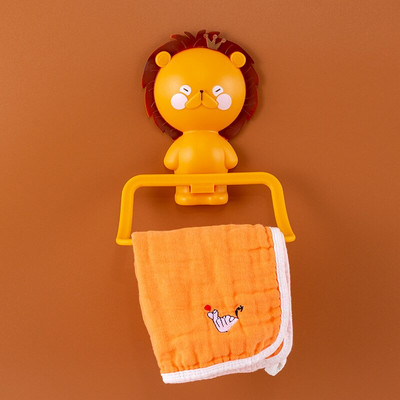 Suport pentru prosoape cu animale din desene animate montat pe perete Toaletă pentru baie Suport pentru prosoape pentru agățat pe perete Leu Cerb Organizator pentru tavă de depozitare pentru săpun