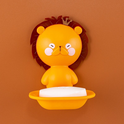 Suport pentru prosoape cu animale din desene animate montat pe perete Toaletă pentru baie Suport pentru prosoape pentru agățat pe perete Leu Cerb Organizator pentru tavă de depozitare pentru săpun