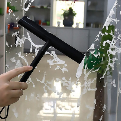 Силиконова чистачка за прозорци Четка за миене на стъкла Препарат за почистване на прозорци Огледало за баня Чистачка Стъргалка с държач За миене на прозорци