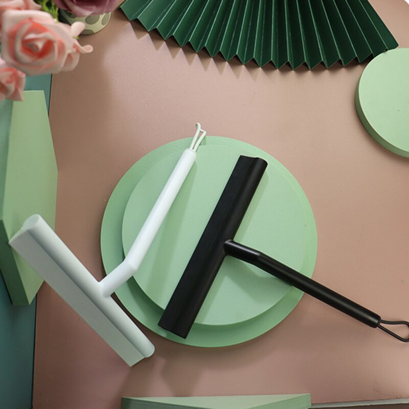 Silikoninis langų dušo valytuvas Stiklo plovimo šepetėlis langų valiklis Vonios veidrodis Valytuvo grandiklis su laikikliu Langams plauti