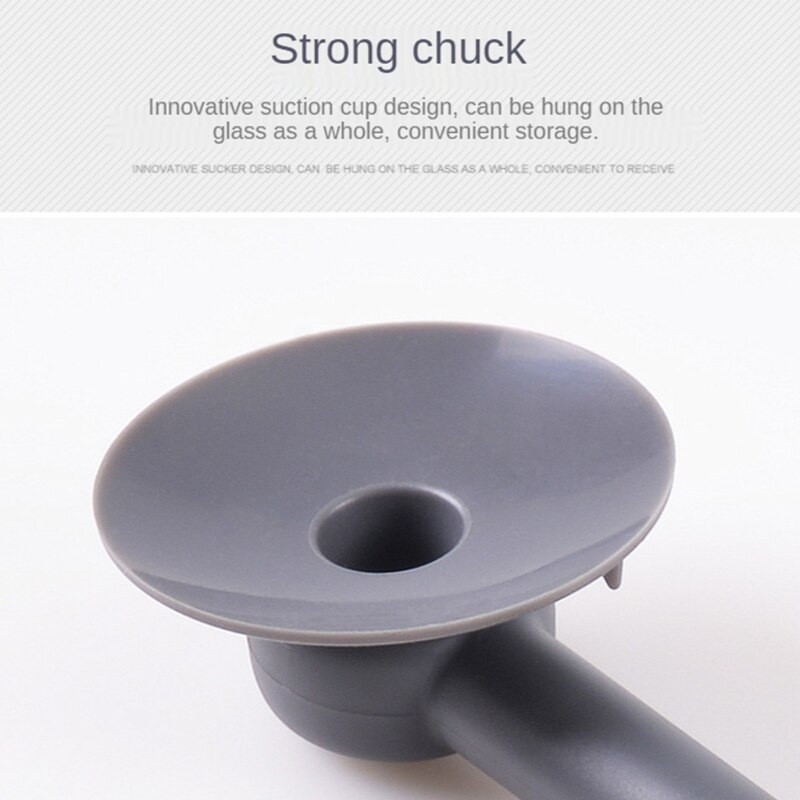  Viacúčelová stierka na vodu na sklo sprchových dverí do auta, odolná stierka na okná, s prísavným hákom, biela/sivá