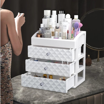 INS Storage Μακιγιάζ Καλλυντική Θήκη Αδιάβροχη Organizer Μακιγιάζ Κουτί κοσμημάτων Γυναίκα Beauty Skin Care Συρτάρι Home Storage Box Ανθεκτικό