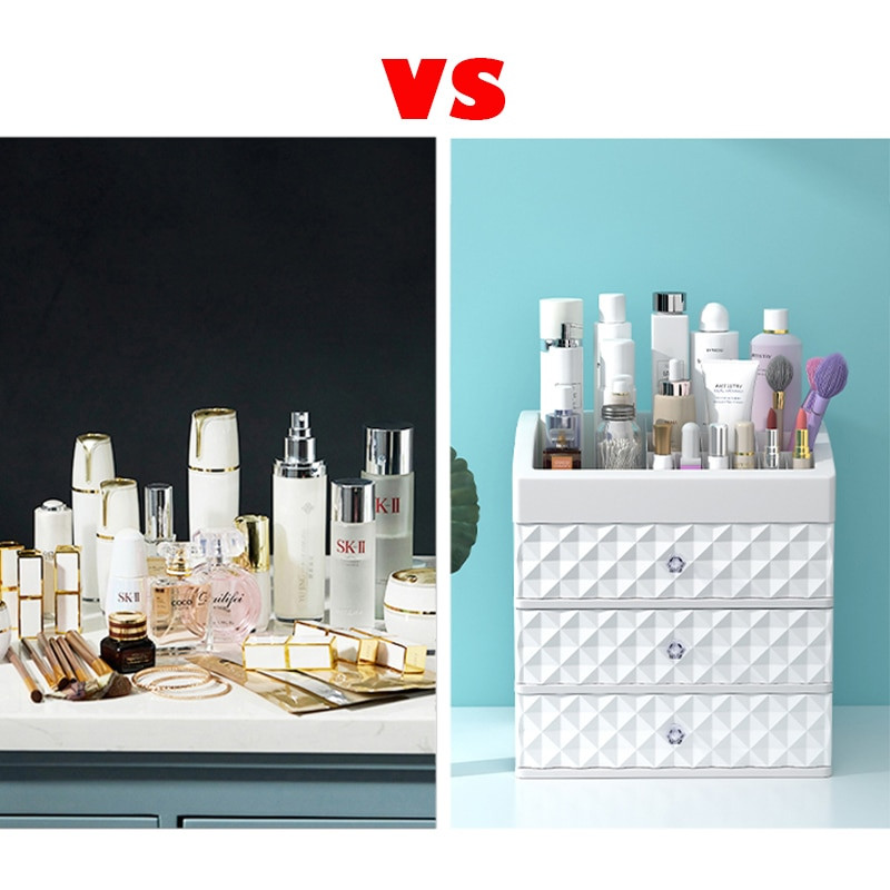 INS Storage makiažo kosmetikos dėklas vandeniui atsparus makiažo organizatorius Papuošalų dėžutė Moteris grožio odos priežiūros stalčius Namų laikymo dėžutė Patvari