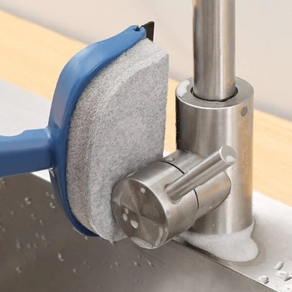 Perie de curățare a geamurilor cu două fețe, multifuncțională, baie, toaletă, bucătărie, pereți de curățare, burete, baie, instrumente de curățare ceramică