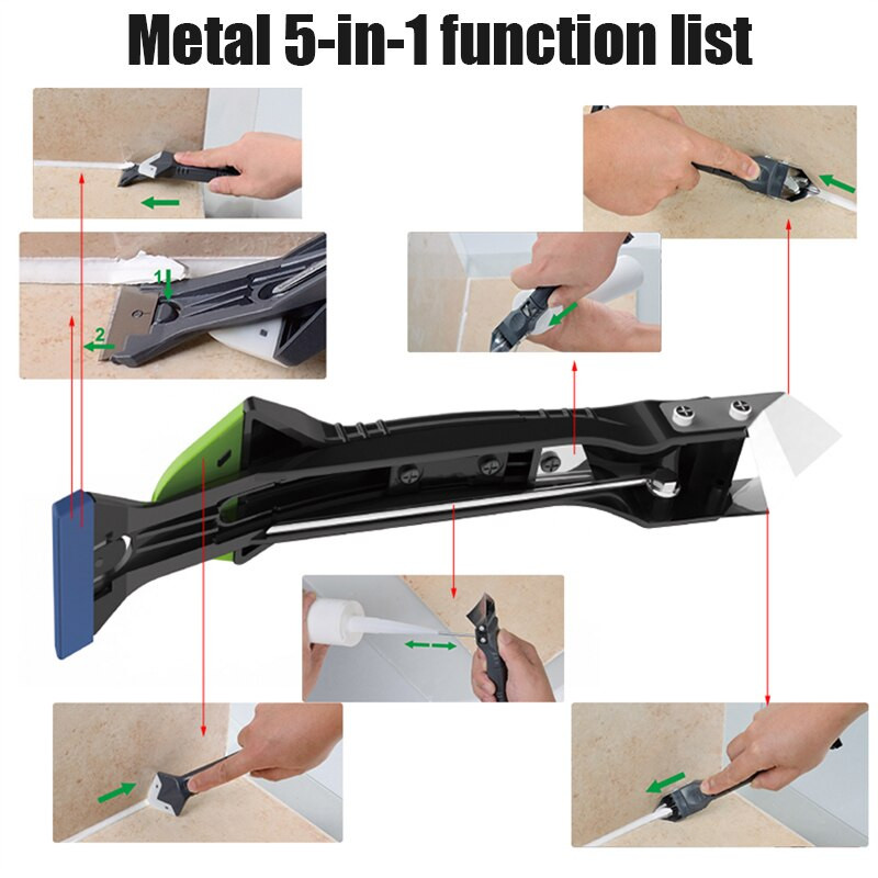 Silikoonkaabits 5 ühes metallist mitme nurgaga jääkliimi kaabits iluõmblustööriistade komplekt liimi põranda vormi eemaldamise tööriist