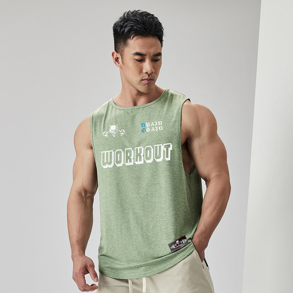 Ανδρικό σπορ φανελάκι casual με γράμματα