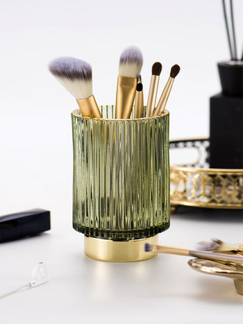 Nordic Διακόσμηση Τραπεζιού τουαλέτας Σπιτιού Μακιγιάζ Κουτί αποθήκευσης Οργανωτής Καλλυντικά Δοχεία Γυάλινη θήκη για στυλό Caja De Cosmeticos