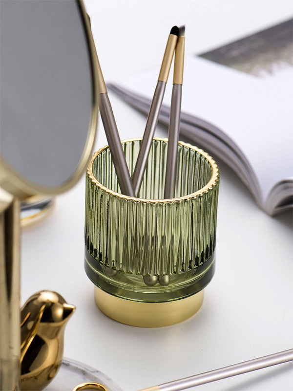 Decor nordic pentru toaleta pentru casa, cutie de depozitare pentru machiaj, organizator, recipiente pentru cosmetice, suport pentru pix de sticla, Caja De Cosmeticos