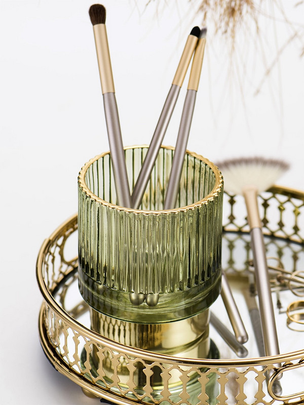 Decor nordic pentru toaleta pentru casa, cutie de depozitare pentru machiaj, organizator, recipiente pentru cosmetice, suport pentru pix de sticla, Caja De Cosmeticos